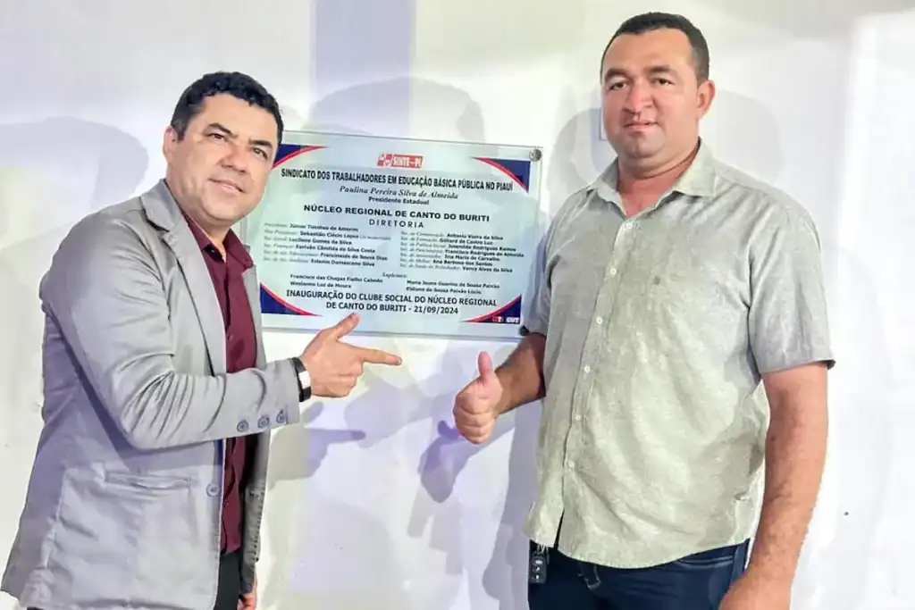 José Dailson (Pajeú) ao lado do presidente do Sinte no evento em Canto do Buriti