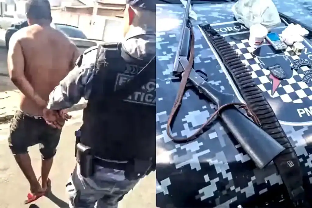 Suspeito de 40 anos preso pela Polícia Militar em São Raimundo Nonato.