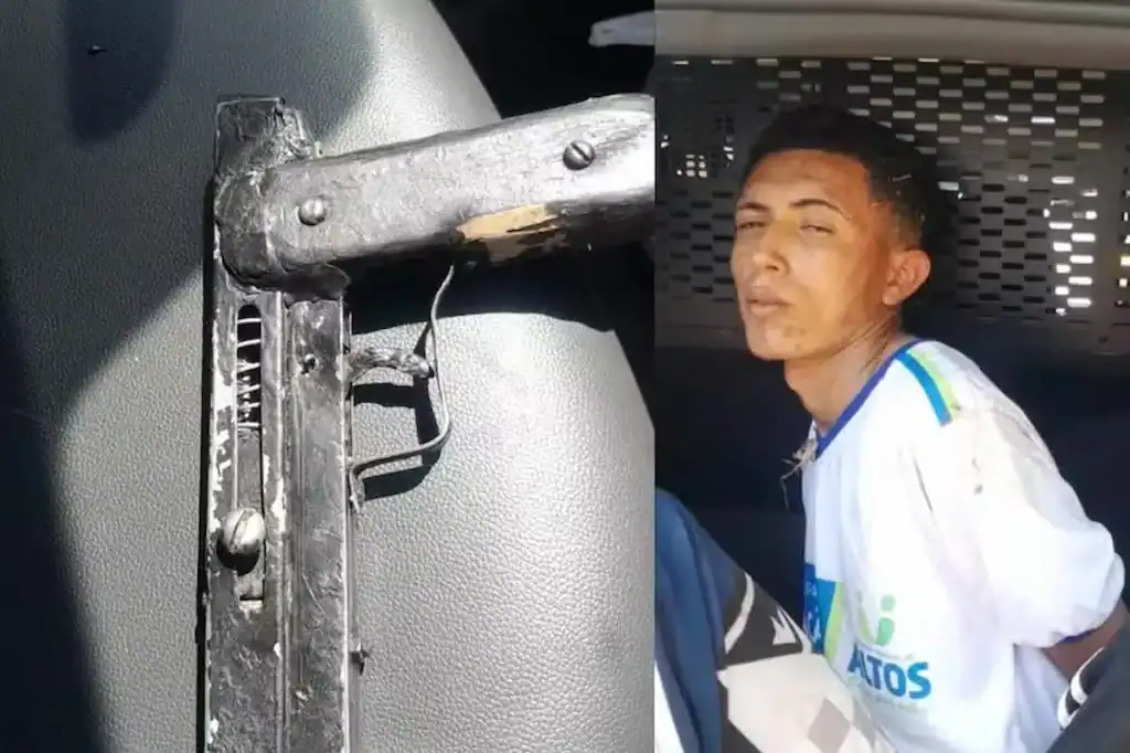 Jovem suspeito preso pela PMPI ao lado de arma de fogo caseira.