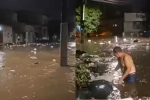 Ruas e avenidas de Imperatriz alagadas após chuva forte