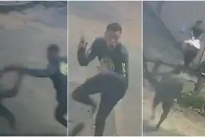 Câmera de segurança registra momento de reação do idoso ao assaltante de moto na rua do Cohatrac V, em São Luís