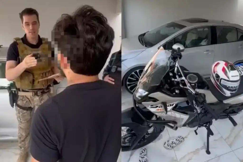 Policiais abordam influenciador suspeito de crimes em Água Branca