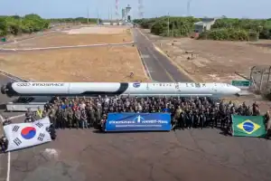 Foguete sul-coreano HANBIT-Nano lançado do Centro de Lançamento de Alcântara (CLA) no Maranhão.