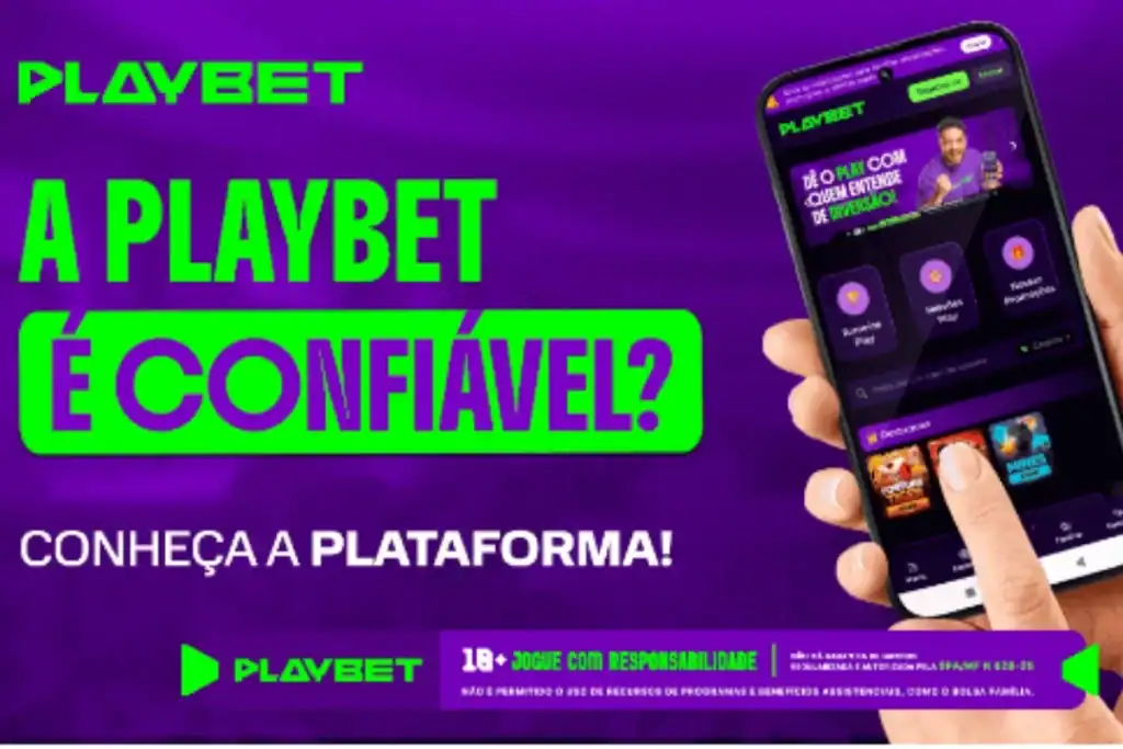 Tela de celular exibindo a plataforma PlayBet, com ícone de depósito Pix em destaque e opções de apostas esportivas.
