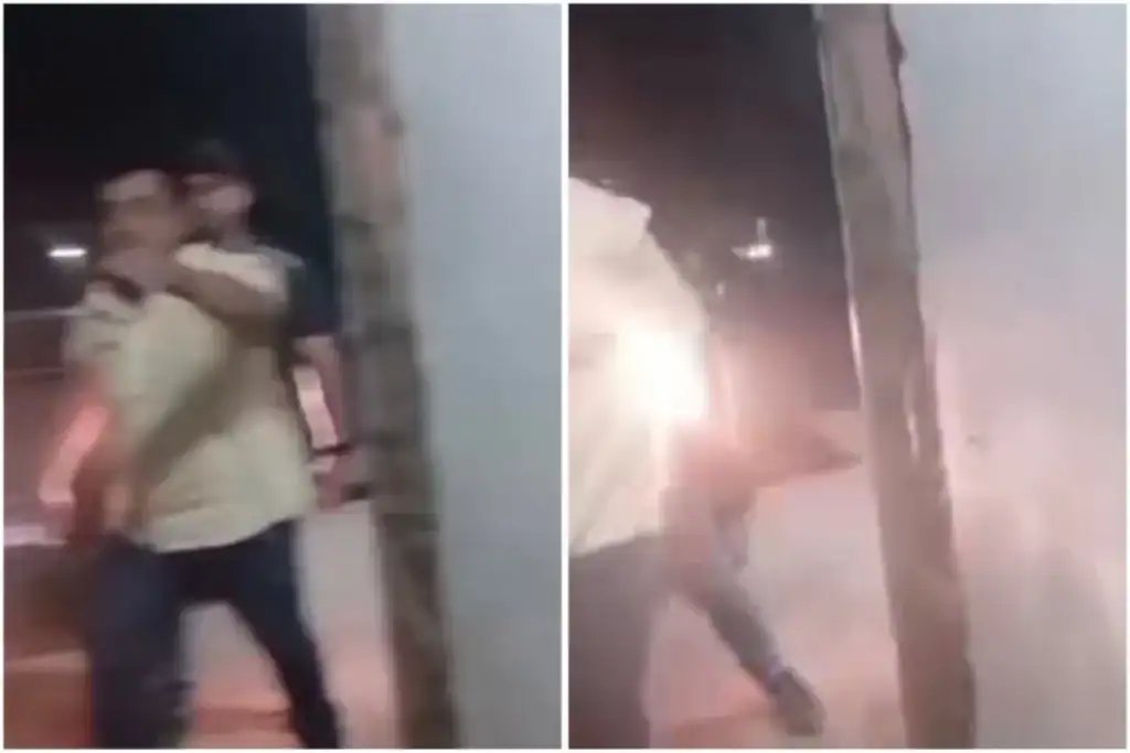 Imagem do Prefeito Marcinho durante a confusão na residência em Alegrete.