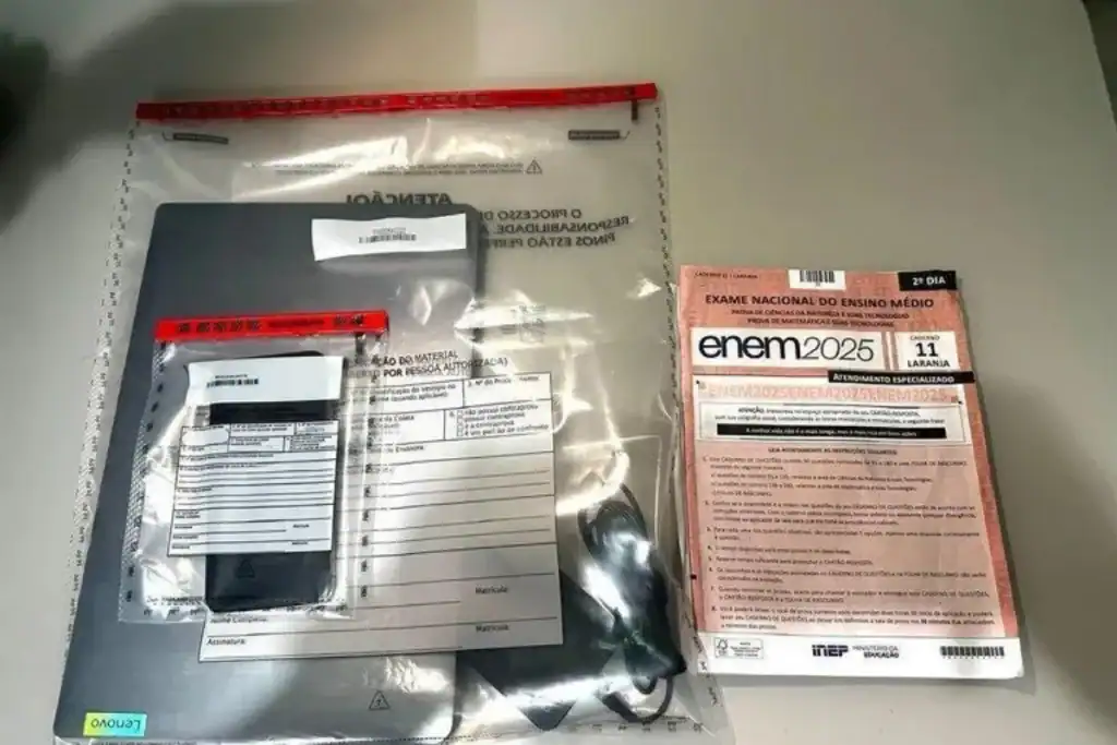 Imagem mostra material (questões ou vídeo) com conteúdo do Enem supostamente divulgado no Ceará.