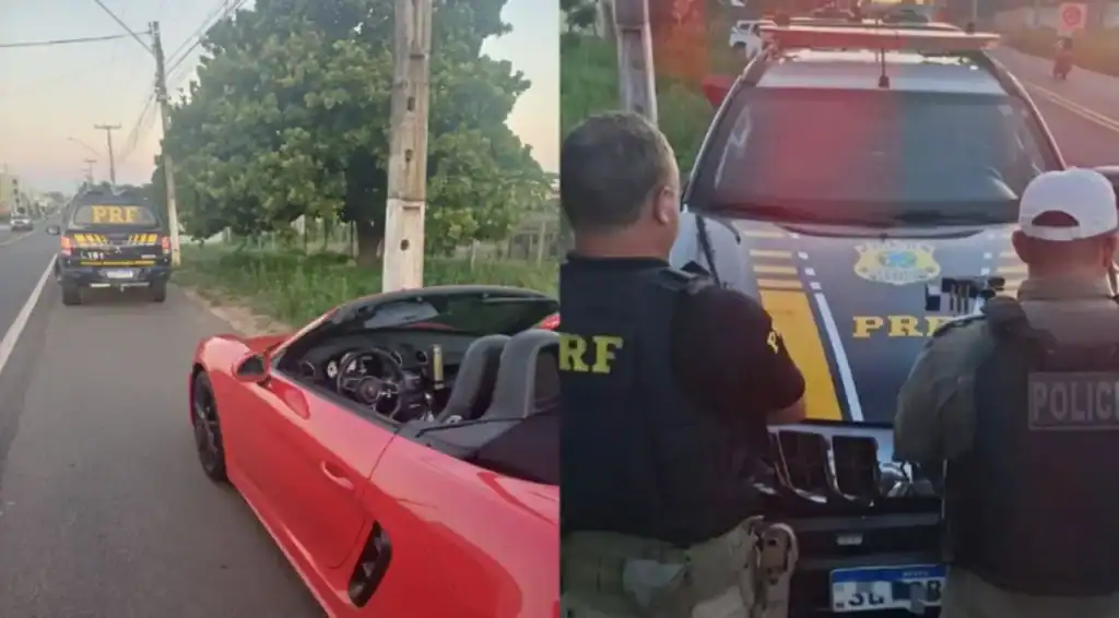 Pistola calibre 9mm e doze munições apreendidas pela Polícia Rodoviária Federal e Polícia Militar em Floriano, Piauí, após perseguição a Porsche na BR-343.