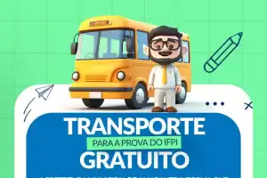 Ônibus da Prefeitura de Amarante que fará o transporte gratuito de estudantes para prova do IFPI em Angical.