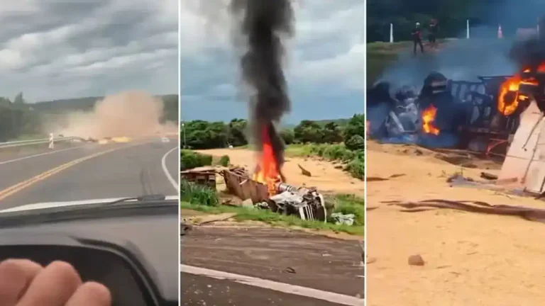 Acidente envolvendo carreta e automóvel mata três e fere quatro em Uruçuí; mortos foram carbonizados