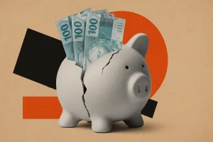 Ilustração de juros da dívida pública brasileira atingindo R$1 trilhão, com gráficos de crescimento e moedas.