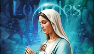 Fiéis em procissão com a imagem de Nossa Senhora de Lourdes na Comunidade Areias, Amarante