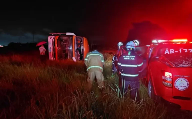 Ônibus com destino ao Piauí tomba na BR-020 na Bahia e deixa mais de 10 feridos