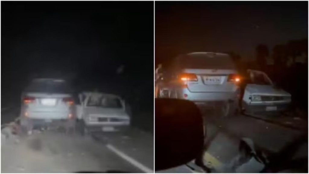 Cena de acidente de trânsito com carro danificado e equipes de emergência em São Gonçalo do Amarante.