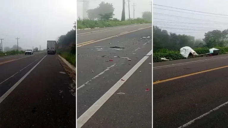 Mulher morre em acidente entre caminhão e ambulância na BR-135 em Cristino Castro