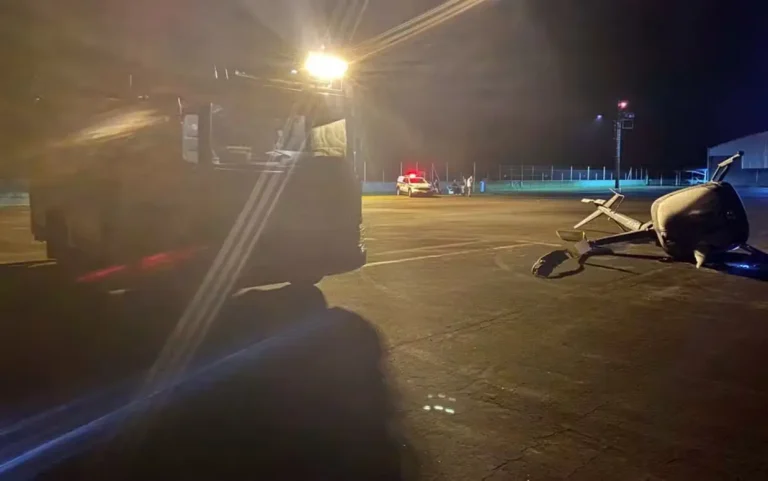 Homem tenta furtar helicóptero e causa queda em aeroporto de Caxambu
