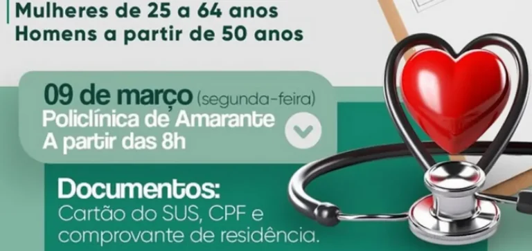 Amarante promove Dia D de prevenção com exames de PSA e ginecológicos