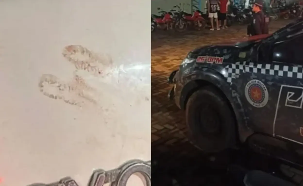 Viatura da Polícia Militar em frente à Central de Flagrantes de Teresina, Piauí, durante investigação de sequestro.