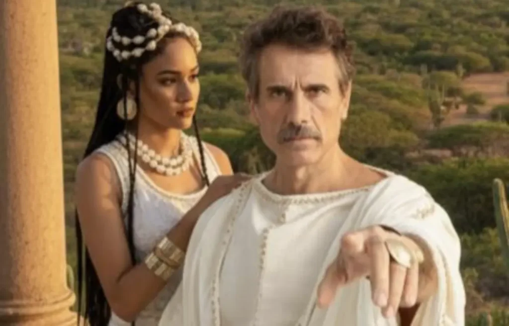 Figurinos detalhados e historicamente pesquisados para a Paixão de Cristo de Floriano 2026, destacando a autenticidade das vestimentas de época.