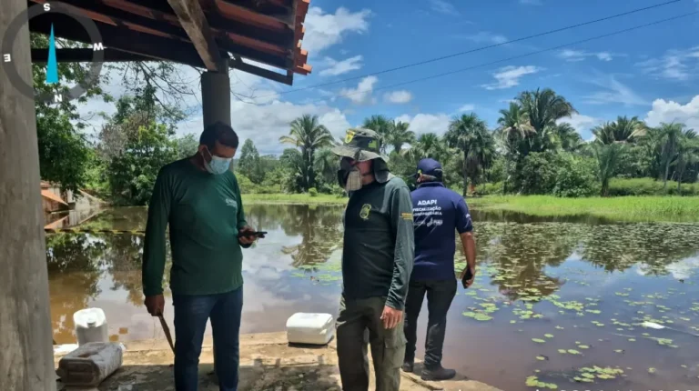 Semarh vistoria área em Bertolínia e proíbe banho após carreta tombar e contaminar riacho com produtos químicos