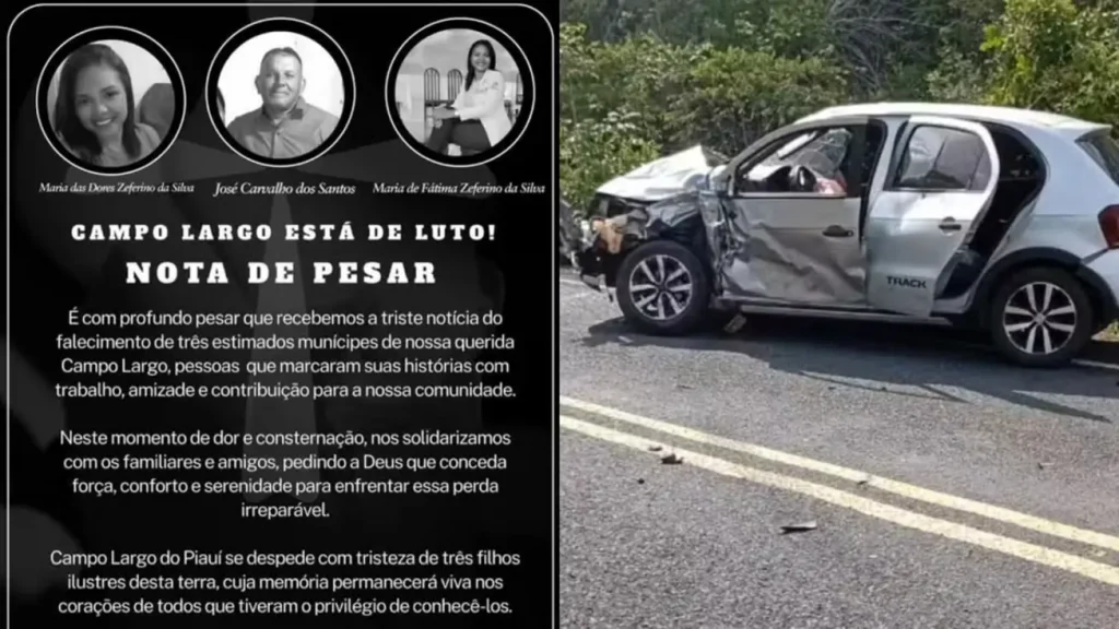 Duas irmãs e um homem morrem durante acidente entre carro e motos em rodovia do Piauí