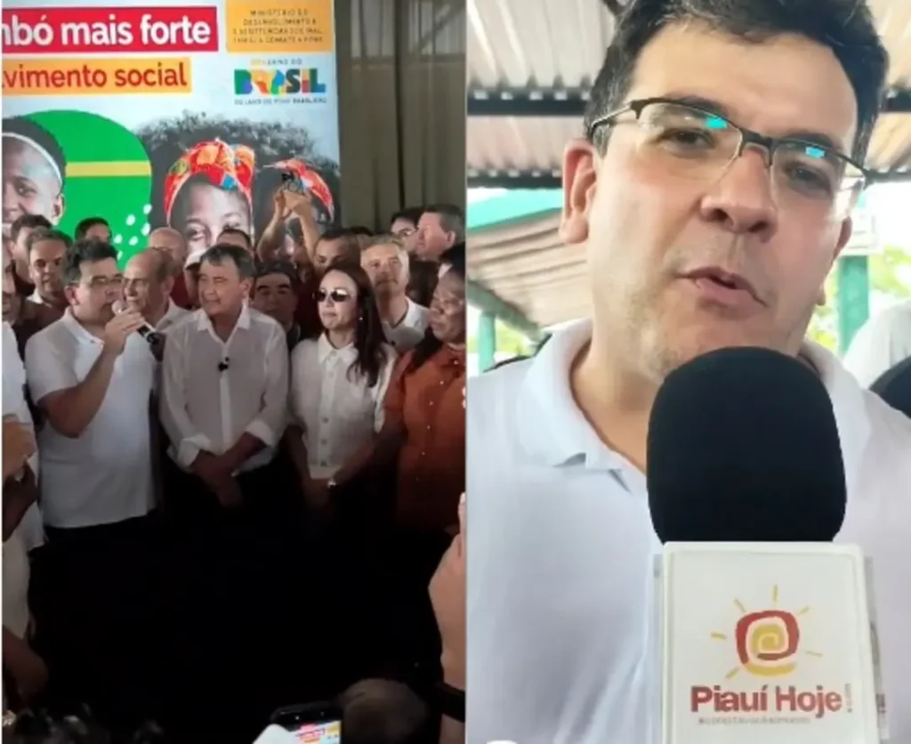 Governador Rafael Fonteles e ministros Wellington Dias e Guilherme Boulos em visita ao Quilombo Mimbó, Piauí.